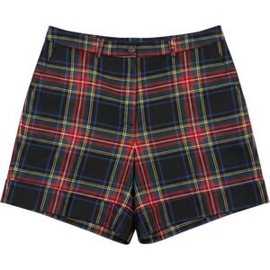 House‎ of Bruar Pure Wool Tartan Plaid Shorts Black Red Green Women 16 HBL672
